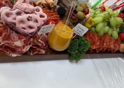 Charcuterie long platter with grapes